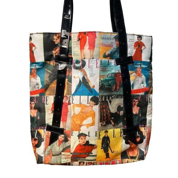 Vintage Elle Magazine Covers Tote Handbag - Picture 3 of 6